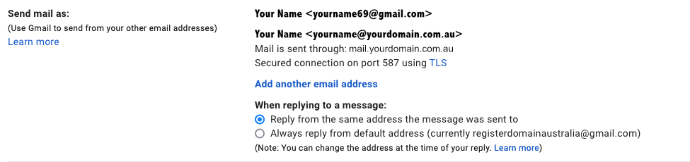 Linking domain to Gmail step 6